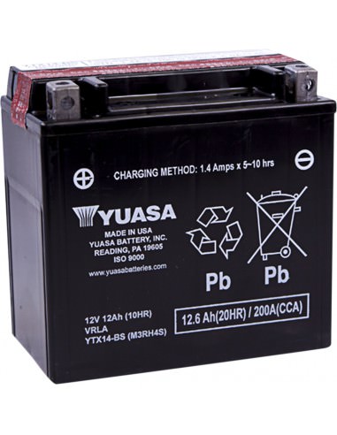 YUASA BATTERIE YTX® 12V 150 MM X 86 MM X 145 MM BLEISÄURE WARTUNGSFREI ERSATZ SCHWARZ