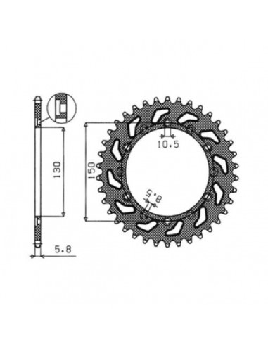 SUNSTAR SPROCKETS 1-3612 RITZEL HINTEN ERSATZ 53 ZÄHNE 520 TEILUNG NATURSTAHL