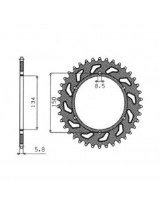 SUNSTAR SPROCKETS 1-3619 RITZEL HINTEN ERSATZ 40 ZÄHNE 520 TEILUNG NATURSTAHL