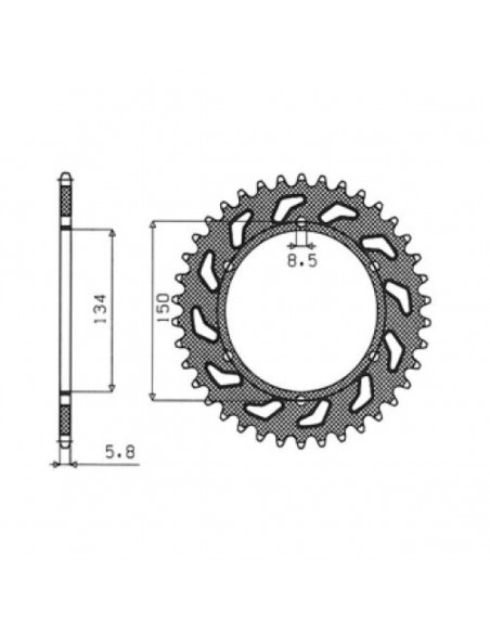 SUNSTAR SPROCKETS 1-3619 RITZEL HINTEN ERSATZ 40 ZÄHNE 520 TEILUNG NATURSTAHL