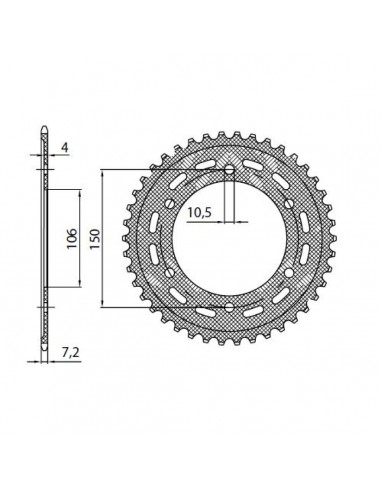 SUNSTAR SPROCKETS 1-4553 RITZEL HINTEN ERSATZ 44 ZÄHNE 525ER TEILUNG NATURSTAHL