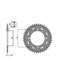 SUNSTAR SPROCKETS 1-1390 RITZEL VORNE ERSATZ 44 ZÄHNE 420 TEILUNG NATURSTAHL