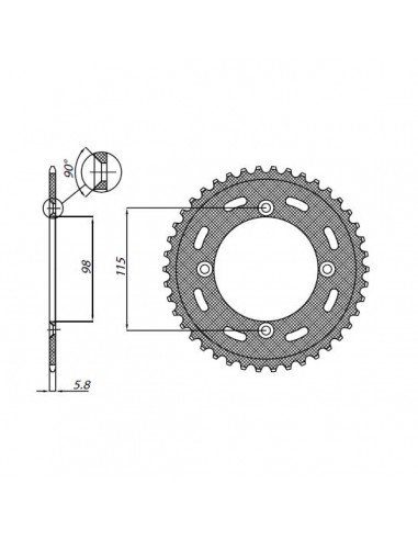 SUNSTAR SPROCKETS 1-1390 RITZEL VORNE ERSATZ 44 ZÄHNE 420 TEILUNG NATURSTAHL