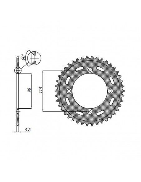 SUNSTAR SPROCKETS 1-1390 RITZEL VORNE ERSATZ 44 ZÄHNE 420 TEILUNG NATURSTAHL