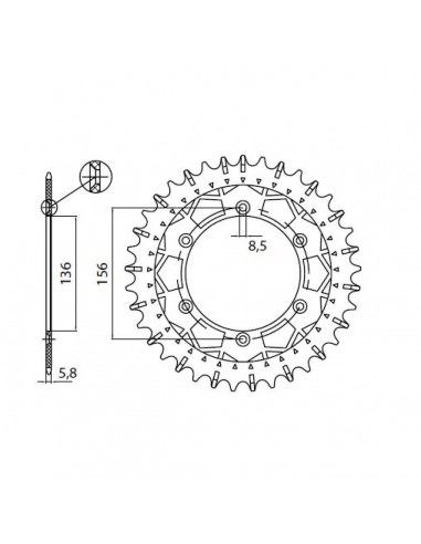 SUNSTAR SPROCKETS 8-3631 RITZEL ERSATZ 48 ZÄHNE 520 TEILUNG NATURSTAHL