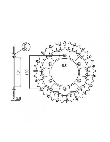 SUNSTAR SPROCKETS 8-3619 RITZEL ERSATZ 49 ZÄHNE 520 TEILUNG NATURSTAHL