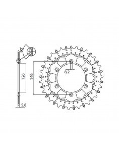 SUNSTAR SPROCKETS 8-3577 RITZEL ERSATZ 50 ZÄHNE 520 TEILUNG NATURSTAHL