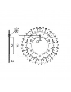 SUNSTAR SPROCKETS 8-3559 RITZEL ERSATZ 46 ZÄHNE 520 TEILUNG NATURSTAHL