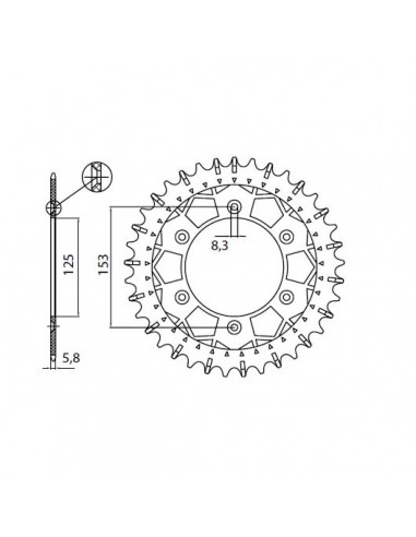 SUNSTAR SPROCKETS 8-3559 RITZEL ERSATZ 46 ZÄHNE 520 TEILUNG NATURSTAHL