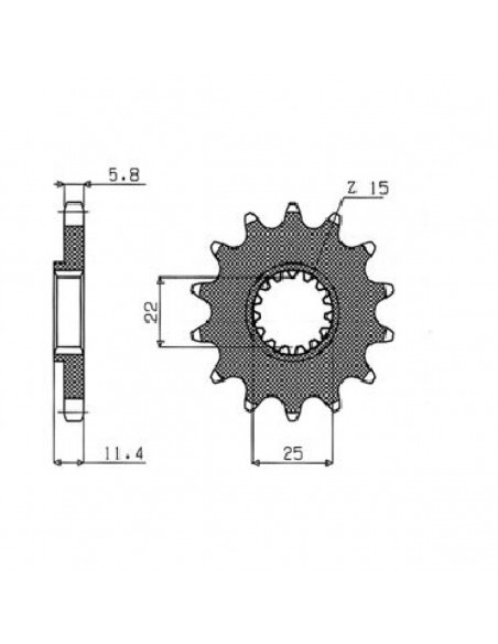 SUNSTAR SPROCKETS 360ER VORDERES RITZEL ERSATZ 16 ZÄHNE 520ER TEILUNG SCHWARZER STAHL