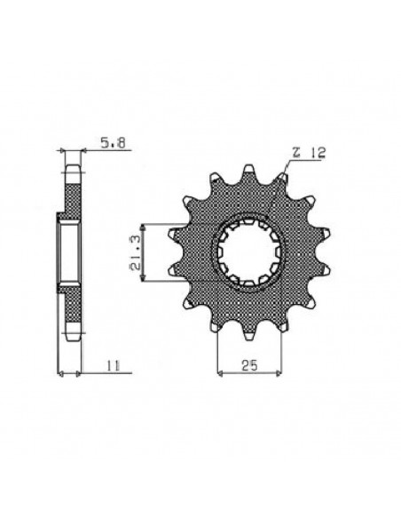 SUNSTAR SPROCKETS 383 VORDERES RITZEL ERSATZ 16 ZÄHNE 520 TEILUNG SCHWARZER STAHL