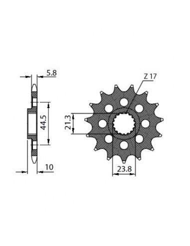 SUNSTAR SPROCKETS 3A3 VORDERES RITZEL ERSATZ 14 ZÄHNE 520 TEILUNG SCHWARZER STAHL