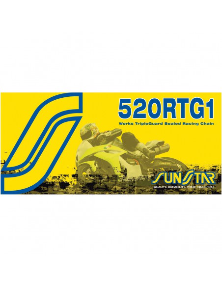 SUNSTAR SPROCKETS RTG1 116 NIETBRÜCKE 520 W-RING PERFORMANCE ERSATZ ANTRIEBSKETTE GOLD Bild 3