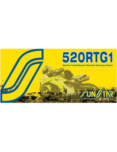 SUNSTAR SPROCKETS RTG1 102 NIETBRÜCKE 520 W-RING PERFORMANCE ERSATZ ANTRIEBSKETTE GOLD