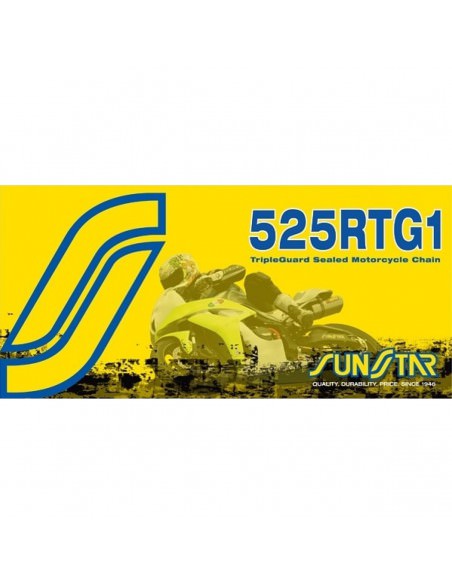 SUNSTAR SPROCKETS RTG1 104 NIETBRÜCKE 525 W-RING PERFORMANCE ERSATZ ANTRIEBSKETTE GOLD