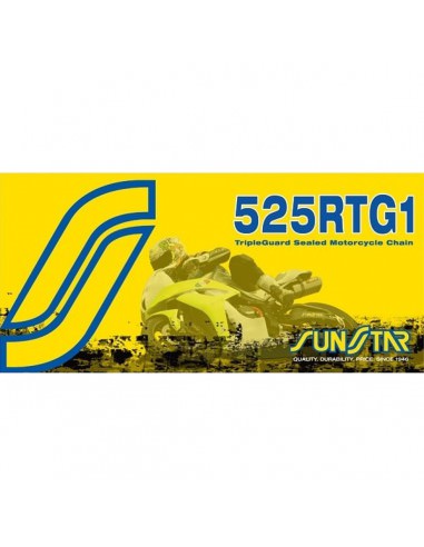 SUNSTAR SPROCKETS RTG1 118 NIETBRÜCKE 525 W-RING PERFORMANCE ERSATZ ANTRIEBSKETTE GOLD