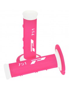 PRO GRIP GRIFFE DOUBLE DENSITY OFFROAD 791 GESCHLOSSENES ENDE WEIß/FLUO ROSA