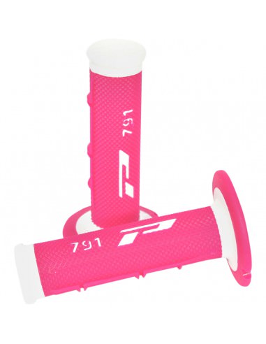 PRO GRIP GRIFFE DOUBLE DENSITY OFFROAD 791 GESCHLOSSENES ENDE WEIß/FLUO ROSA