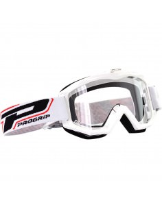 PRO GRIP BRILLE OFFROAD RACE LINE WEIß 3201 GLAS KLAR