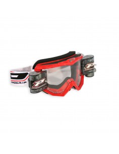 PRO GRIP BRILLE MX/ENDURO MIT ROLL-OFF ROT 3208ER GLAS KLAR