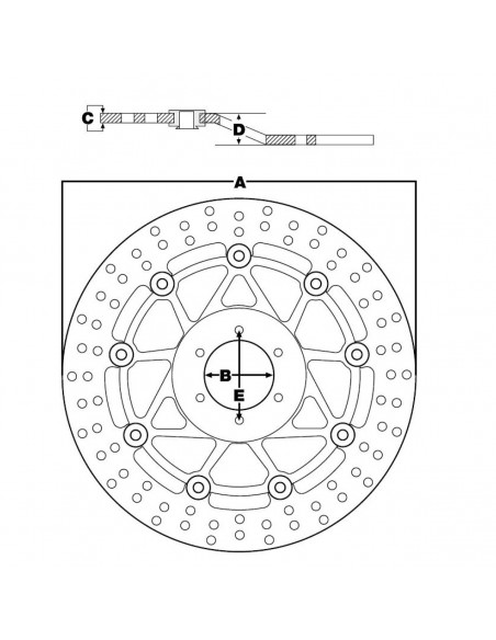 TRW BREMSSCHEIBE NICHT SCHWIMMEND EC-CROSS-DESIGN Bild 2