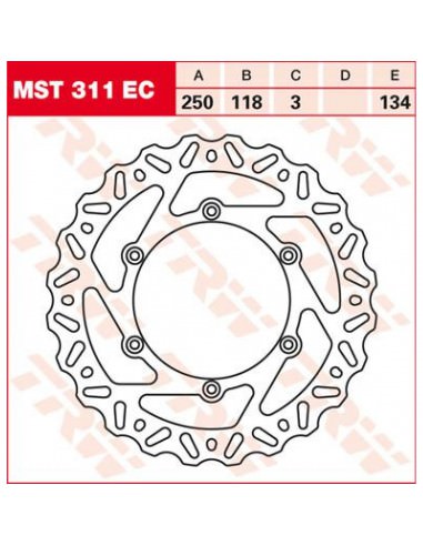 TRW BREMSSCHEIBE NICHT SCHWIMMEND EC-CROSS-DESIGN