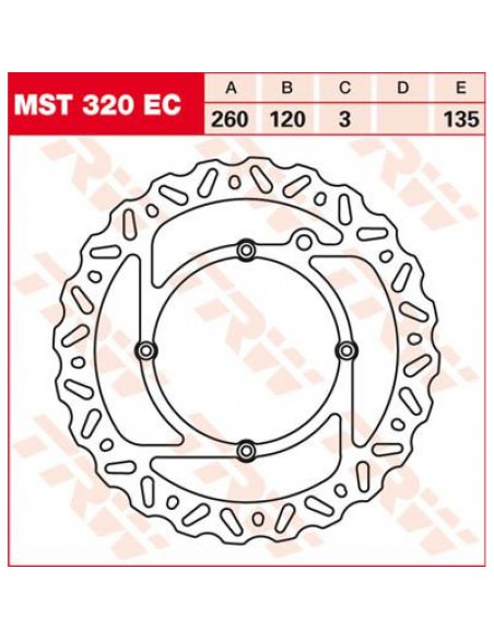 TRW BREMSSCHEIBE NICHT SCHWIMMEND EC-CROSS-DESIGN