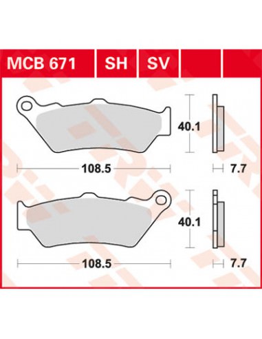 TRW BREMSBELAG SV SINTER PERFORMANCE STREET