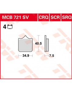 TRW BREMSBELAG SV SINTER PERFORMANCE STREET 2