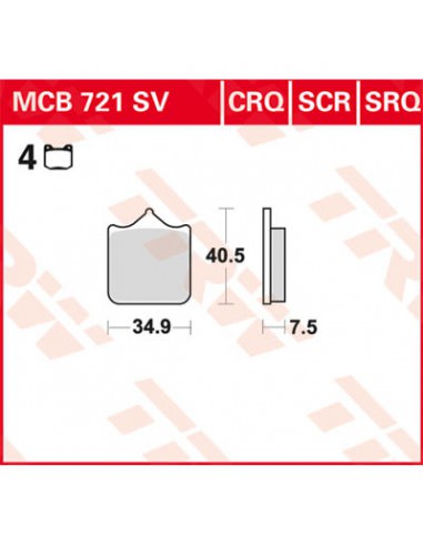 TRW BREMSBELAG SV SINTER PERFORMANCE STREET Bild 2 TRW BREMSBELAG SV SINTER PERFORMANCE STREET Bild 2