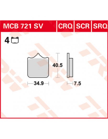 TRW BREMSBELAG SV SINTER PERFORMANCE STREET Bild 2