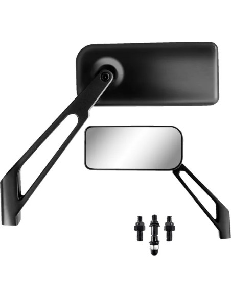 PARTS UNLIMITED Spiegel - MIRROR PU RECT LOPRO BLK