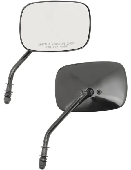 DRAG SPECIALTIES Spiegel - MIRRORS RECT BLK SHRT