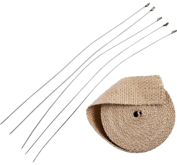 DRAG SPECIALTIES Hitzeschilde - WRAP EXH 2X25' TAN W/TIE