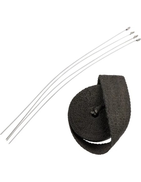 DRAG SPECIALTIES Hitzeschilde - WRAP EXH 2X25' BLK W/TIE