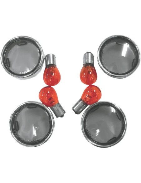 DRAG SPECIALTIES Blinker - LENS KIT SMOKED W/TRIM RNG