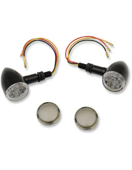DRAG SPECIALTIES Blinker - LIGHT BLK AM LED CLR/SMK