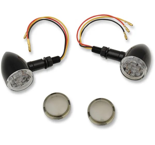 DRAG SPECIALTIES Blinker - LIGHT BLK AM LED CLR/SMK