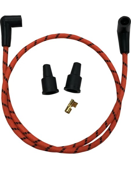 DRAG SPECIALTIES Zündkerzen - WIRES ORG/BLK BRAID