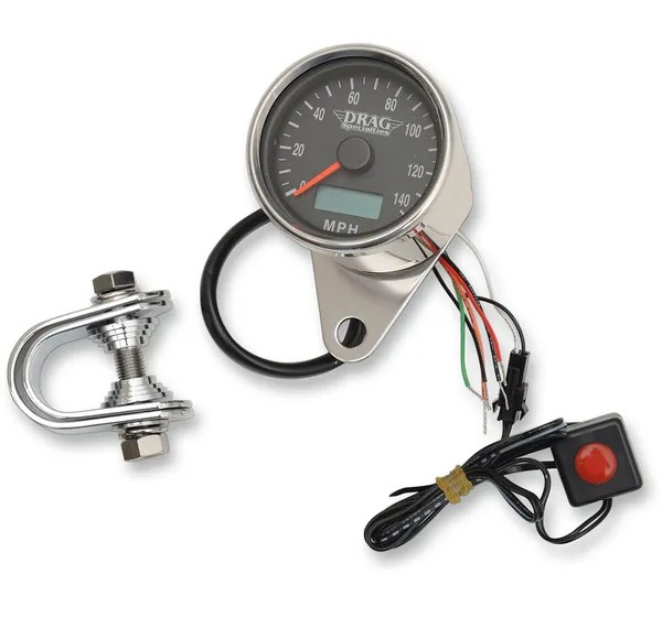 DRAG SPECIALTIES Tachometer & Drehzahlmesser - SPEEDOMETER 2.37BLK PRO