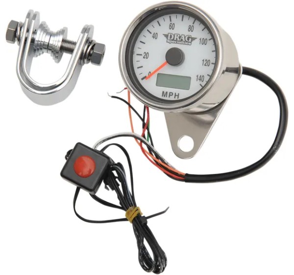 DRAG SPECIALTIES Tachometer & Drehzahlmesser - SPEEDOMETER 2.37WHT PRO