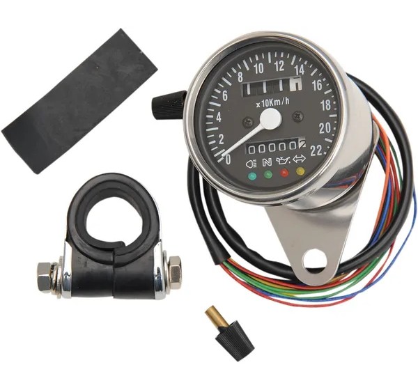 DRAG SPECIALTIES Tachometer & Drehzahlmesser - SPEEDO 4-LED BLK KM/H 2:1RATIO