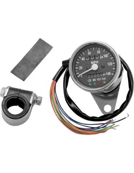 DRAG SPECIALTIES Tachometer & Drehzahlmesser - SPEEDO W/4 LIT BLK 2:1