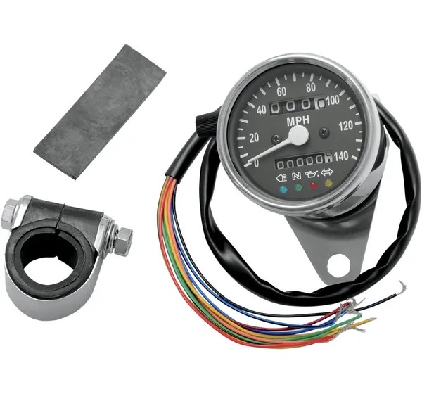 DRAG SPECIALTIES Tachometer & Drehzahlmesser - SPEEDO W/4 LIT BLK 2:1