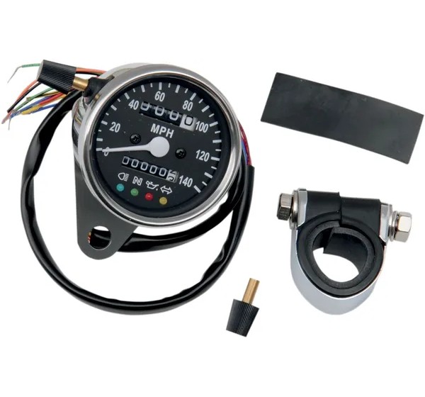 DRAG SPECIALTIES Tachometer & Drehzahlmesser - SPEEDO W/4 LIT BLK 2240:
