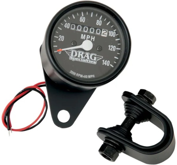 DRAG SPECIALTIES Tachometer & Drehzahlmesser - SPEEDO BLK 2:1 BLK FACE