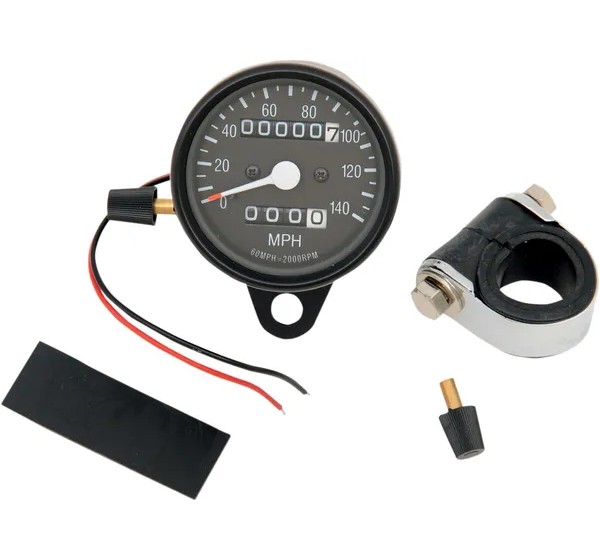 DRAG SPECIALTIES Tachometer & Drehzahlmesser - SPEEDO BLK 2:1TRP BLK FCE