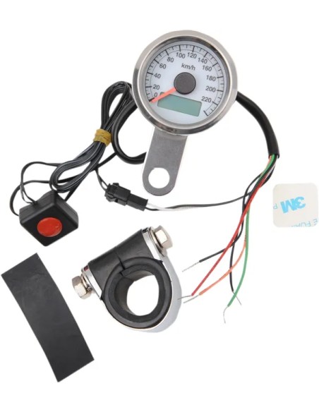 DRAG SPECIALTIES Tachometer & Drehzahlmesser - SPEEDO 1.87PRO WHT KM/H