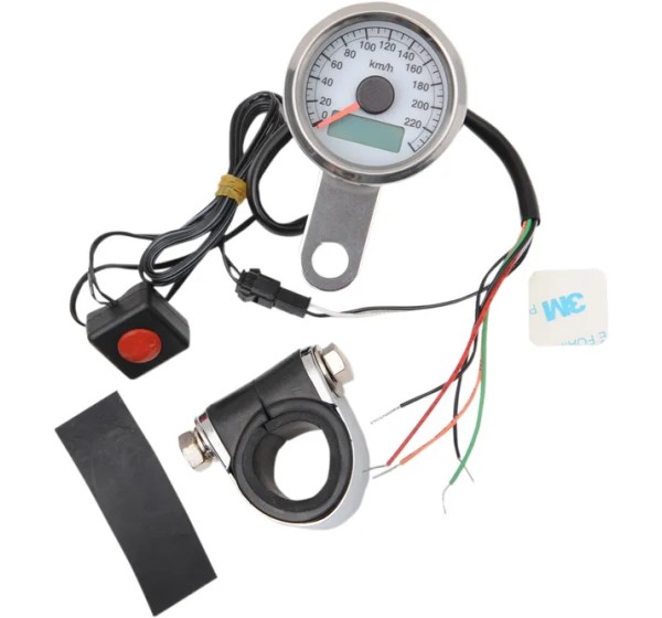 DRAG SPECIALTIES Tachometer & Drehzahlmesser - SPEEDO 1.87PRO WHT KM/H