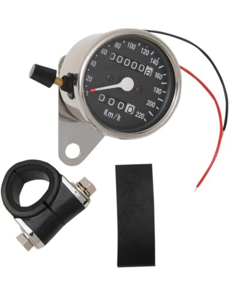DRAG SPECIALTIES Tachometer & Drehzahlmesser - SPEEDO 2:1 W/TRP BLK KM/H